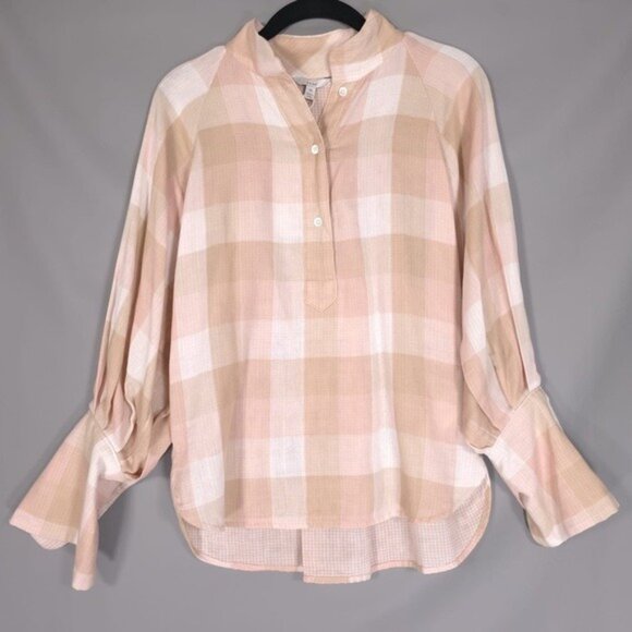NWT Joie DIA Cotton Top Shell Pink Plaid Size XS - Picture 1 of 14